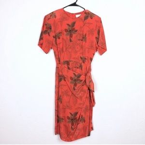Vintage 100% silk floral dress size 4